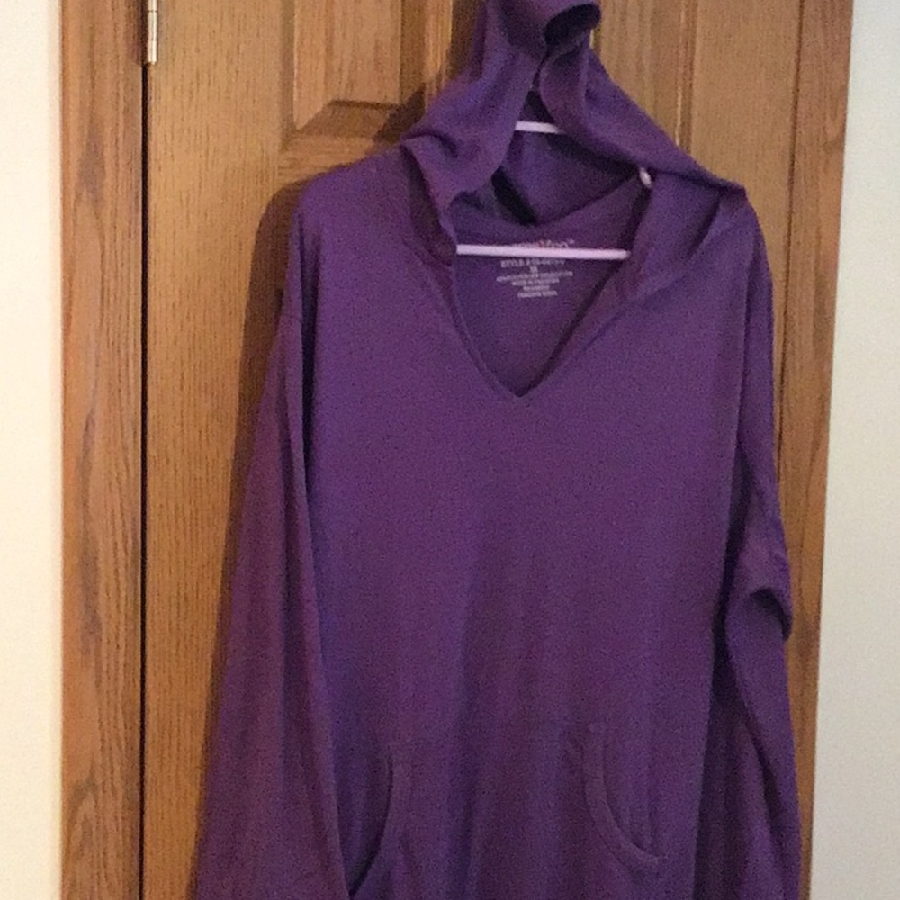 Dreams&Co Purple Long LS Nightshirt/Cover-up 3x